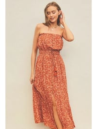 Image 2 of Paisley Floral Strapless Beach Dress