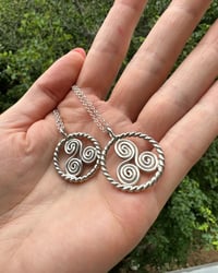 Sterling Silver Triskelion Tensor Ring AMUlet, Heddeka Water Elemental Spirit. 