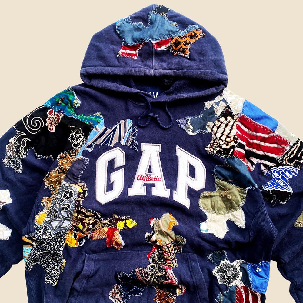 REWORKED GAP BATIK PATCHWORK HOODIE SIZE M/L