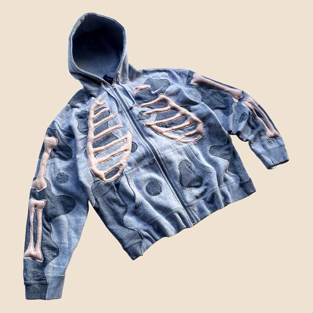 REWORKED NIKE FLOW 3D PUFF SKELETON ZIPHOODIE SIZE XL