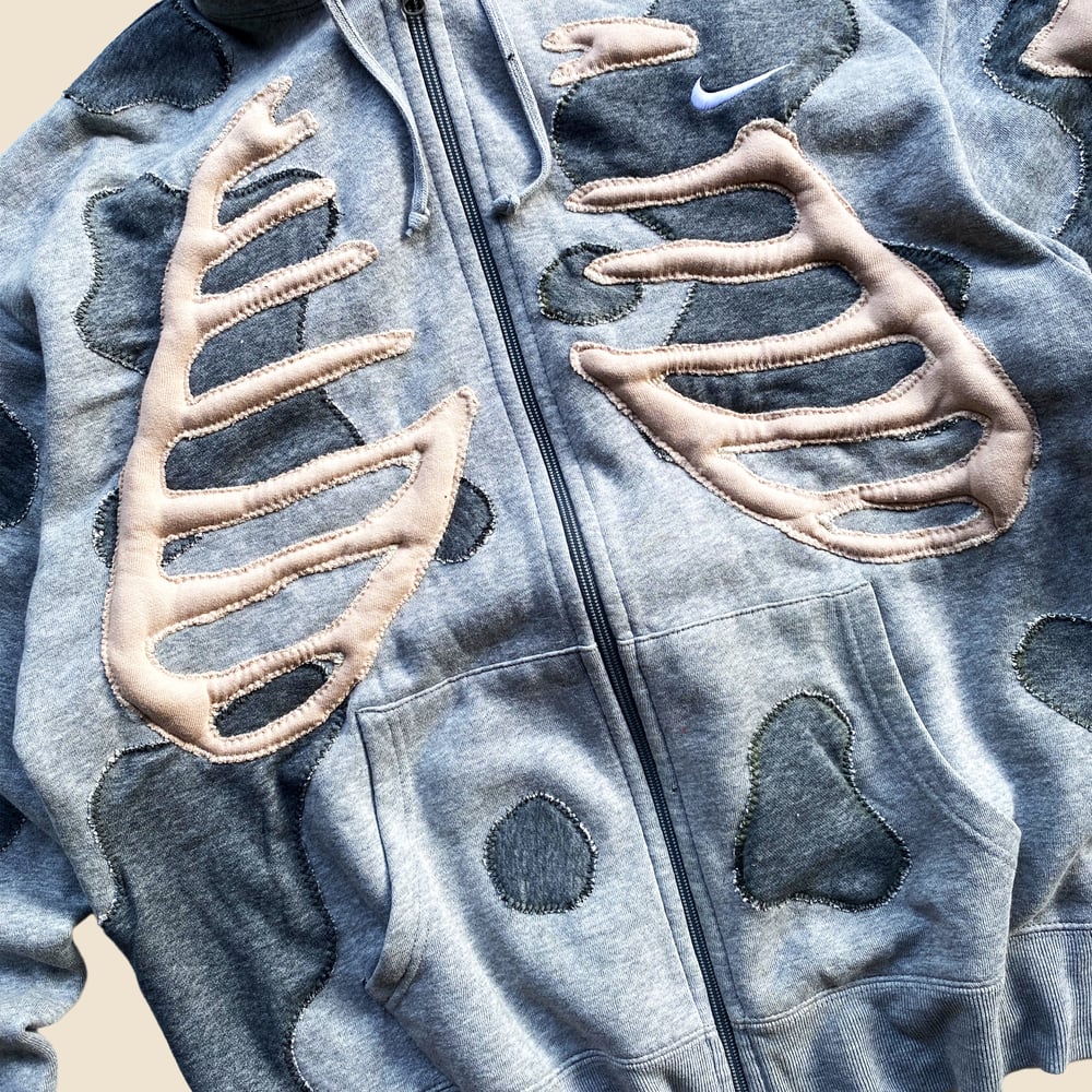 REWORKED NIKE FLOW 3D PUFF SKELETON ZIPHOODIE SIZE XL