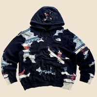 Image 1 of REWORKED TNF KNIT CRACKY HOODIE SIZE XL