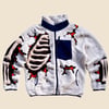 REWORKED CRACKED 3D PUFF SKELETON SHERPA JACKET SIZE S/M