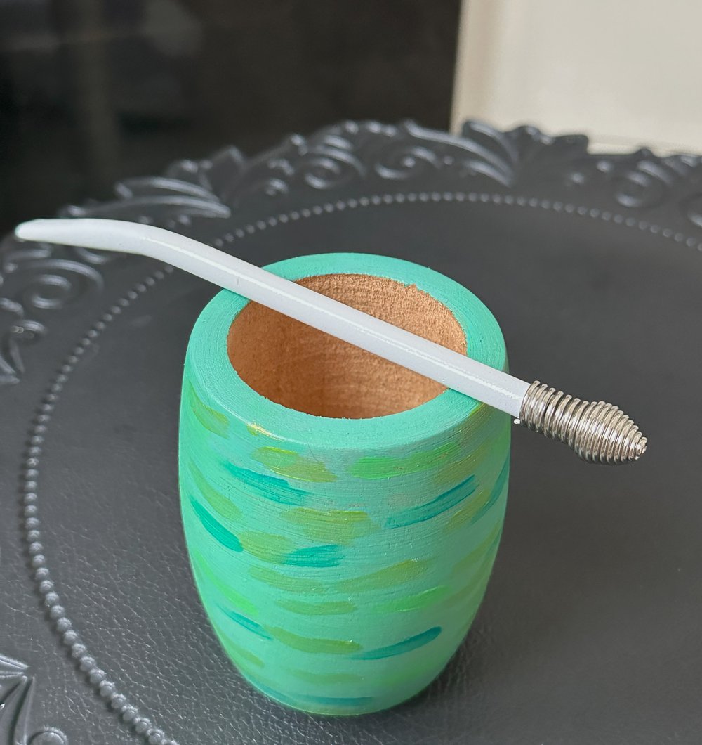 Image of Mate argentino pintado (verdes)