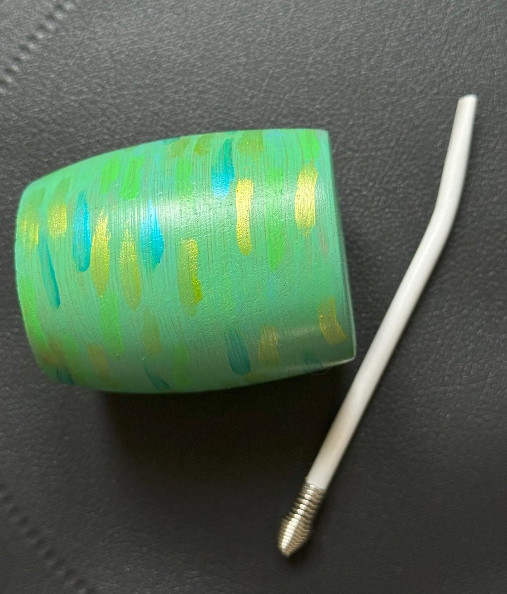 Image of Mate argentino pintado (verdes)