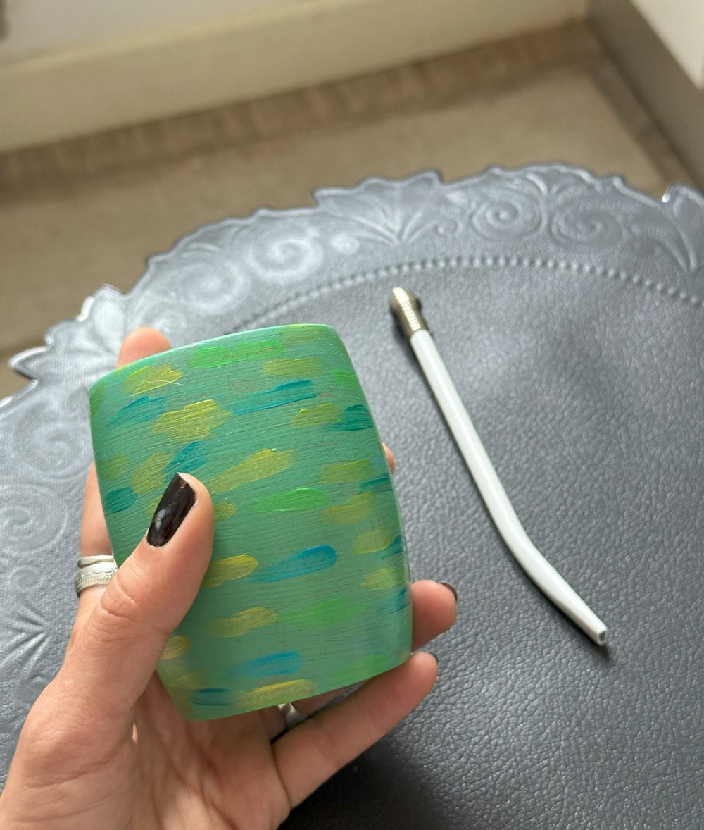 Image of Mate argentino pintado (verdes)