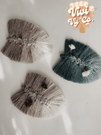 Image 3 of Tan Ombre Feather Macrame w/ Snake Charm