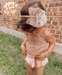Image 5 of Tan Ombre Feather Macrame w/ Snake Charm