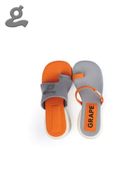 Image 2 of Orange/ Grey Asymmetric Split-toe Sandal