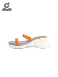 Image 4 of Orange/ Grey Asymmetric Split-toe Sandal