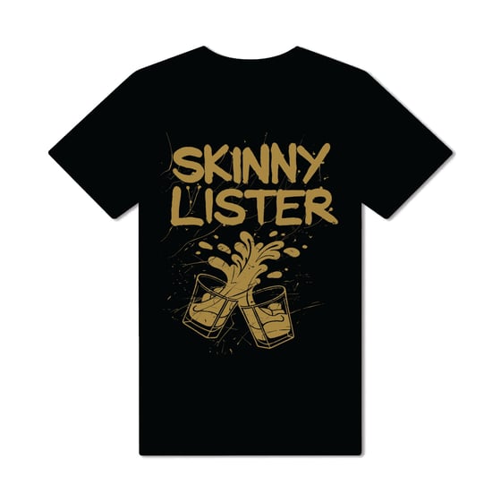 Image of WHISKY GLASSES BLACK T-SHIRT