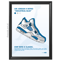 Image 2 of Sneaker Poster Air Jordan 4 “Industrial Blue” Print