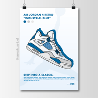 Image 1 of Sneaker Poster Air Jordan 4 “Industrial Blue” Print