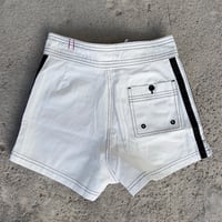 Image 2 of Classic - Girls white Black stripe contrast stitch 100% cotton board short