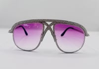 Image 2 of Embellished Oval Lilac Tint Sunglasses 