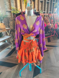 Image 1 of Stevie sari top - purple and orange 