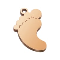 Rose Gold Feet Charms for DIY Jewelry Necklace Pendant Laser Engraving - 25 Pieces in Lot
