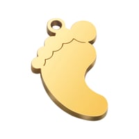 Image 1 of Gold color Feet Charms for DIY Jewelry Necklace Pendant Laser Engraving - 25 Pieces in Lot