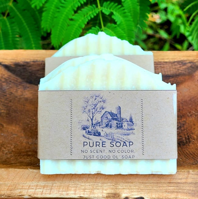 PURE soap : Unscented Cold Process Olive Oil Soap
