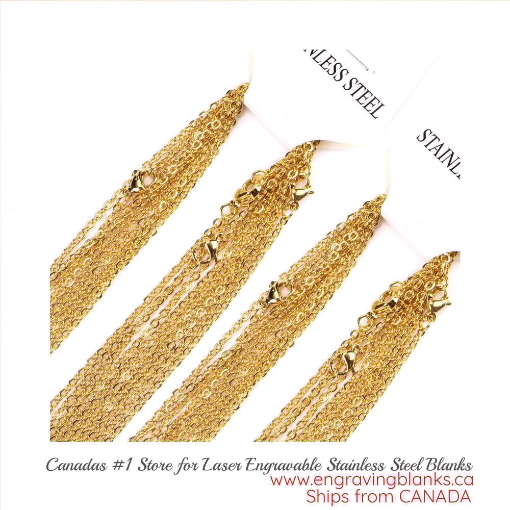 Image of 20 Pcs/Lot GOLD COLOR Stainless Steel Chains O Shape Rolo Link Necklace For Pendant DIY Jewelry