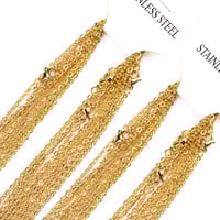 GOLD color Stainless Steel Chains 20 Pcs/Lot O Shape Rolo Link Necklace For Pendant