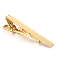 Engravable Steel GOLDEN Tie Clip Bar Brooch Clasp Slim Collar Neck Tie Pin Engravable -5 Pack