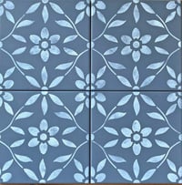Image 2 of Flora Tile Stencil for Patios, Floors, Tiles and Walls - DIY Floor Project.