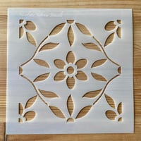 Image 3 of Flora Tile Stencil for Patios, Floors, Tiles and Walls - DIY Floor Project.