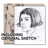 Hardcover Book of Drawings with original sketch