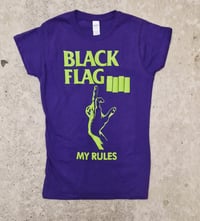 Image 1 of Black Flag My Rules purple ladies tee