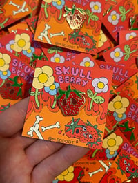 Image 1 of Strawberry Skull Pin