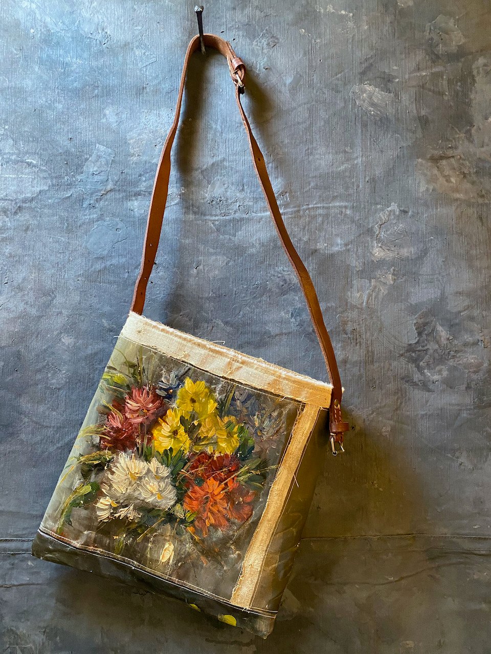 Image of one of a kind painting bag - blooms no. 04