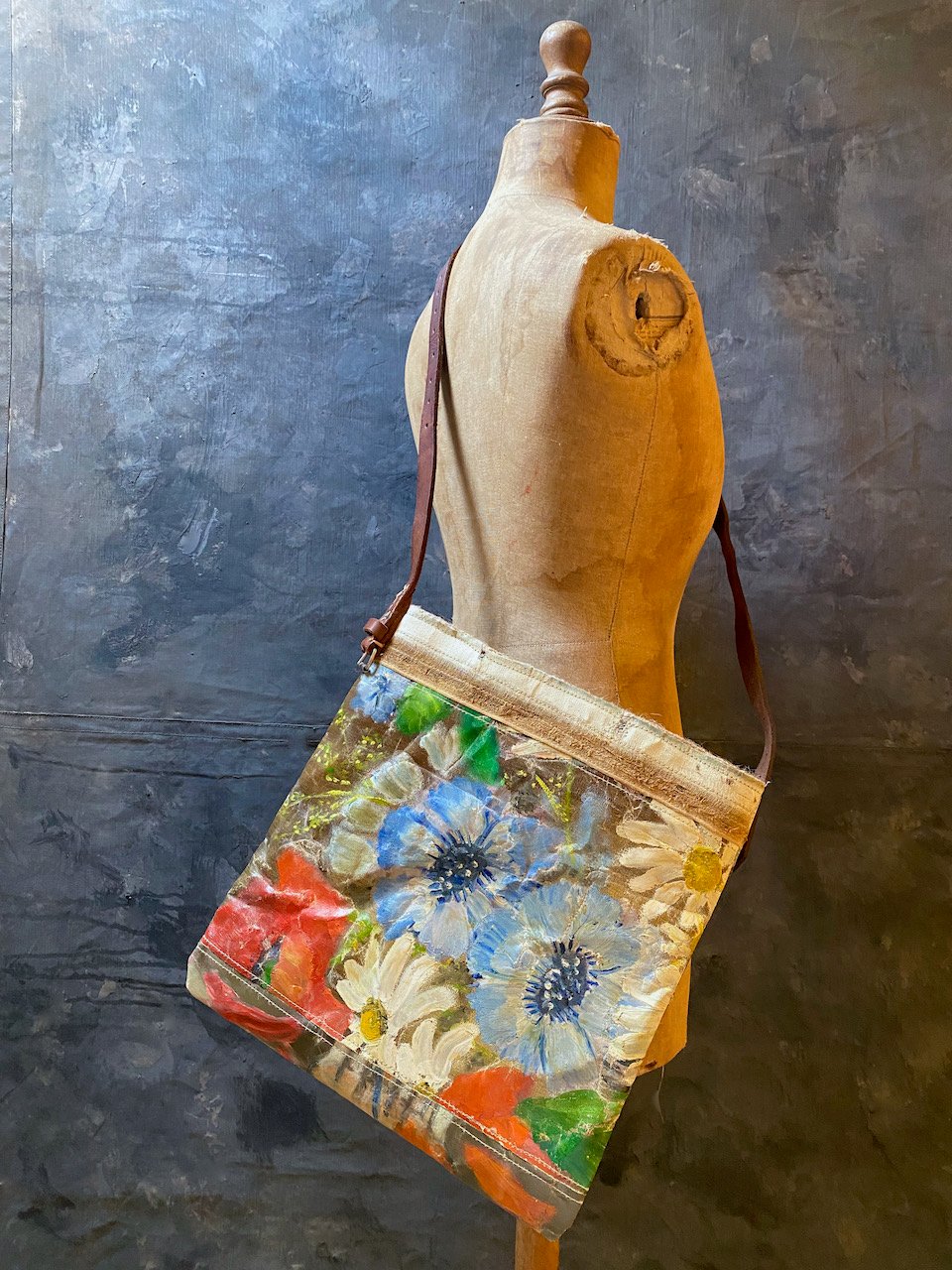 Image of one of a kind painting bag - blooms no. 05
