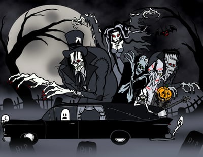 Image of DONT YOU LAUGH WHEN A HEARSE DRIVES BY - signed print
