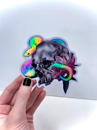 Snake and Skull Holographic Sticker 