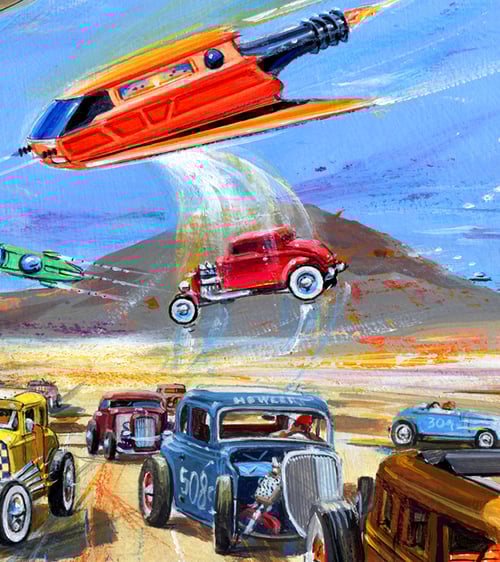 Image of "Killer Kustoms From Outer Space" Painting (24"x30") Signed & Numbered Giclee' 