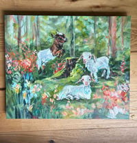 Image 5 of Long Jump – Cute baby goats painting on canvas