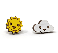 Image 1 of Happy Cloud and Sun Earrings