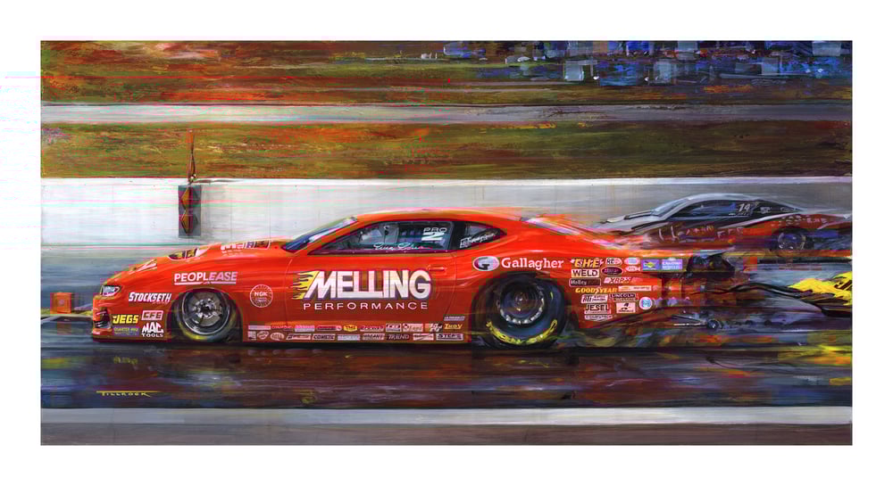 Image of "Erica Enders Melling Performance Camaro" Painting (22"x40") Signed & Numbered Giclee'