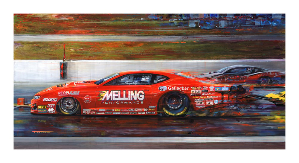 Image of "Erica Enders Melling Performance Camaro" Painting (22"x40")  Signed & Numbered Giclee' 