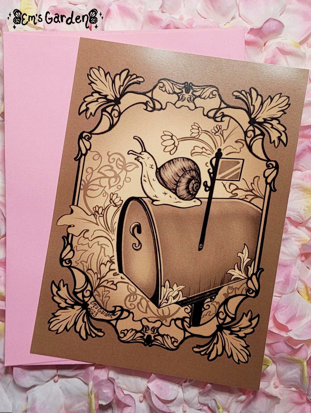 Image of Snail Mail 🐌 Art Nouveau Style Archival Fine Art Card