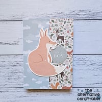 Image 2 of Baby Card for Boy - Woodland with Fox