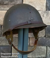 Image 11 of WWII M2 D-bale 82nd Airborne 508th PIR Helmet Captain Front Seam Westinghouse Paratrooper Liner.