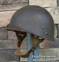 Image 13 of WWII M2 D-bale 82nd Airborne 508th PIR Helmet Captain Front Seam Westinghouse Paratrooper Liner.