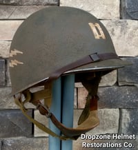 Image 1 of WWII M2 D-bale 82nd Airborne 508th PIR Helmet Captain Front Seam Westinghouse Paratrooper Liner.