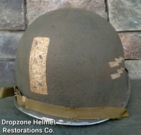 Image 8 of WWII M2 D-bale 82nd Airborne 508th PIR Helmet Captain Front Seam Westinghouse Paratrooper Liner.