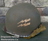 Image 4 of WWII M2 D-bale 82nd Airborne 508th PIR Helmet Captain Front Seam Westinghouse Paratrooper Liner.