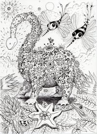 Image 1 of ORIGINAL PEN DRAWING •  The Original freehand Sketch for "MEGAFLORA" 