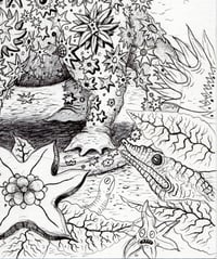 Image 3 of ORIGINAL PEN DRAWING •  The Original freehand Sketch for "MEGAFLORA" 