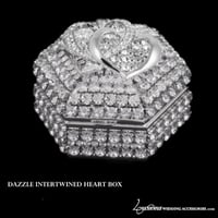 Image 1 of Heart Ring Box with Swarovski Crystals - Intertwined